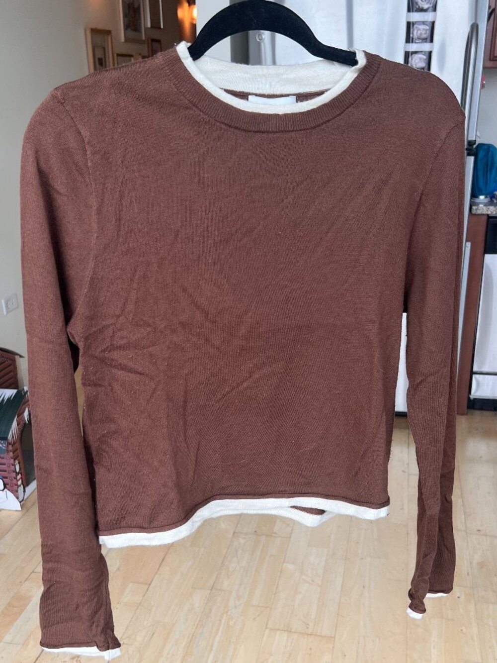 Miou Muse Brooklyn Long Sleeve Layered Knit Top